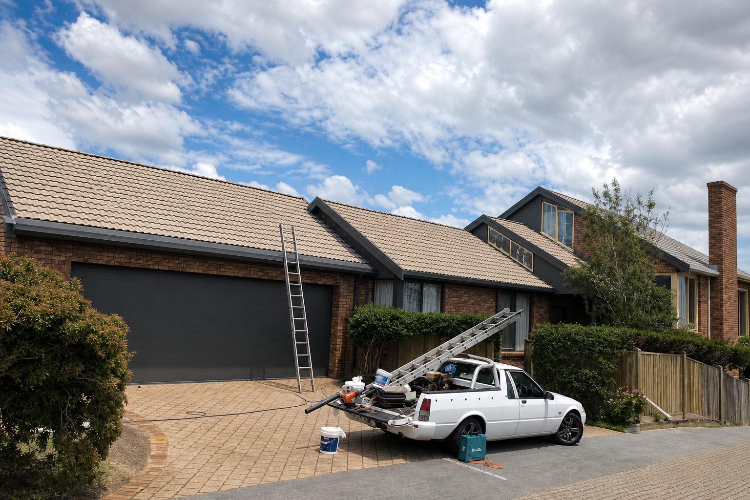 Two storey roof restoration